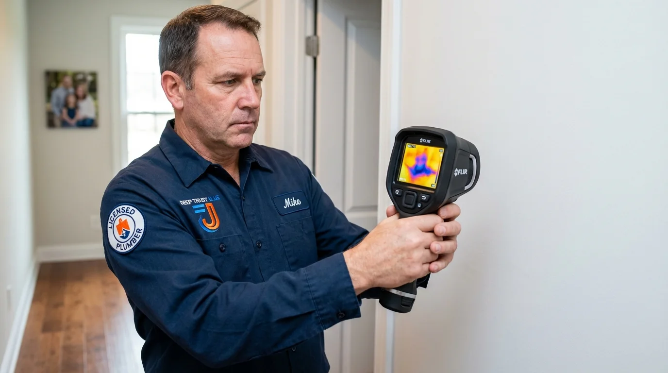 Thermal imaging leak detection by Johns Plumbing LLC in Le Claire